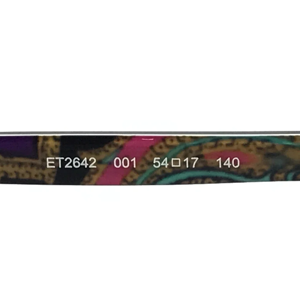 Etro Eyeglasses Frames ET2642 001 Black Brown Cat Eye Paisley Full Rim 54-17-140